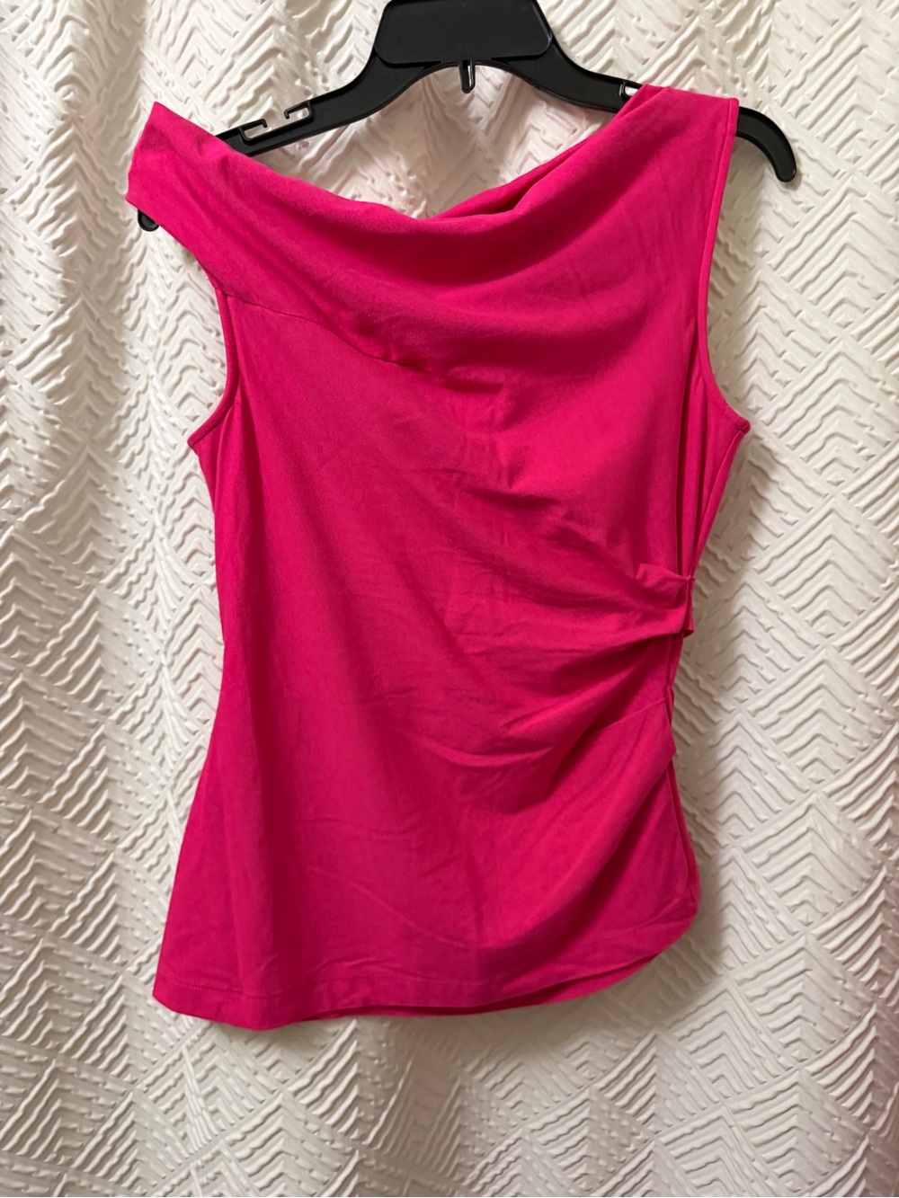 Helmut Lang Hot Pink Draped Neck Tank